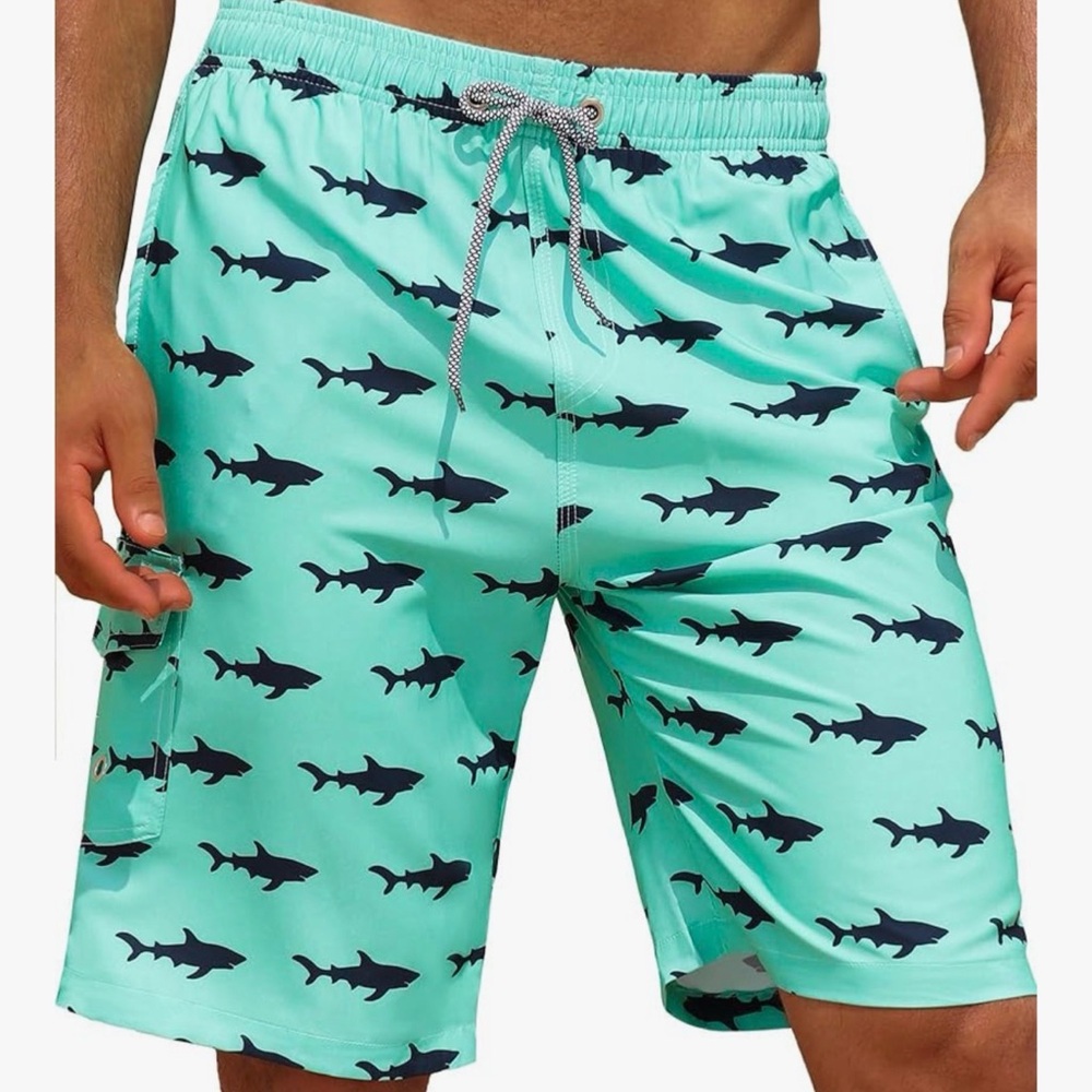 FT FENTENG Men's Swim Trunks 9" Quick Dry Bathing Suit Big & Tall Beach Size 2XL